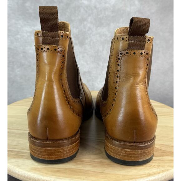 Taft Goodyear Welt Leather Tan Brown Chelsea Oxford boots Men Size 42 US 9 main image 5